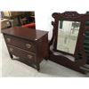 Image 1 : Antique Dresser, Brass Hardware, Beveled Mirror, 34"x28"x17" Without Mirror, 72" With Mirror