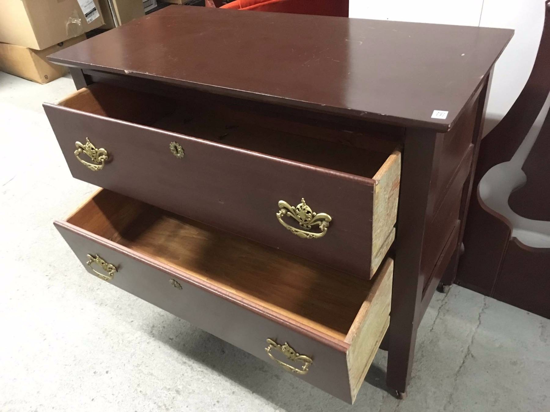Antique Dresser, Brass Hardware, Beveled Mirror, 34"x28"x17" Without