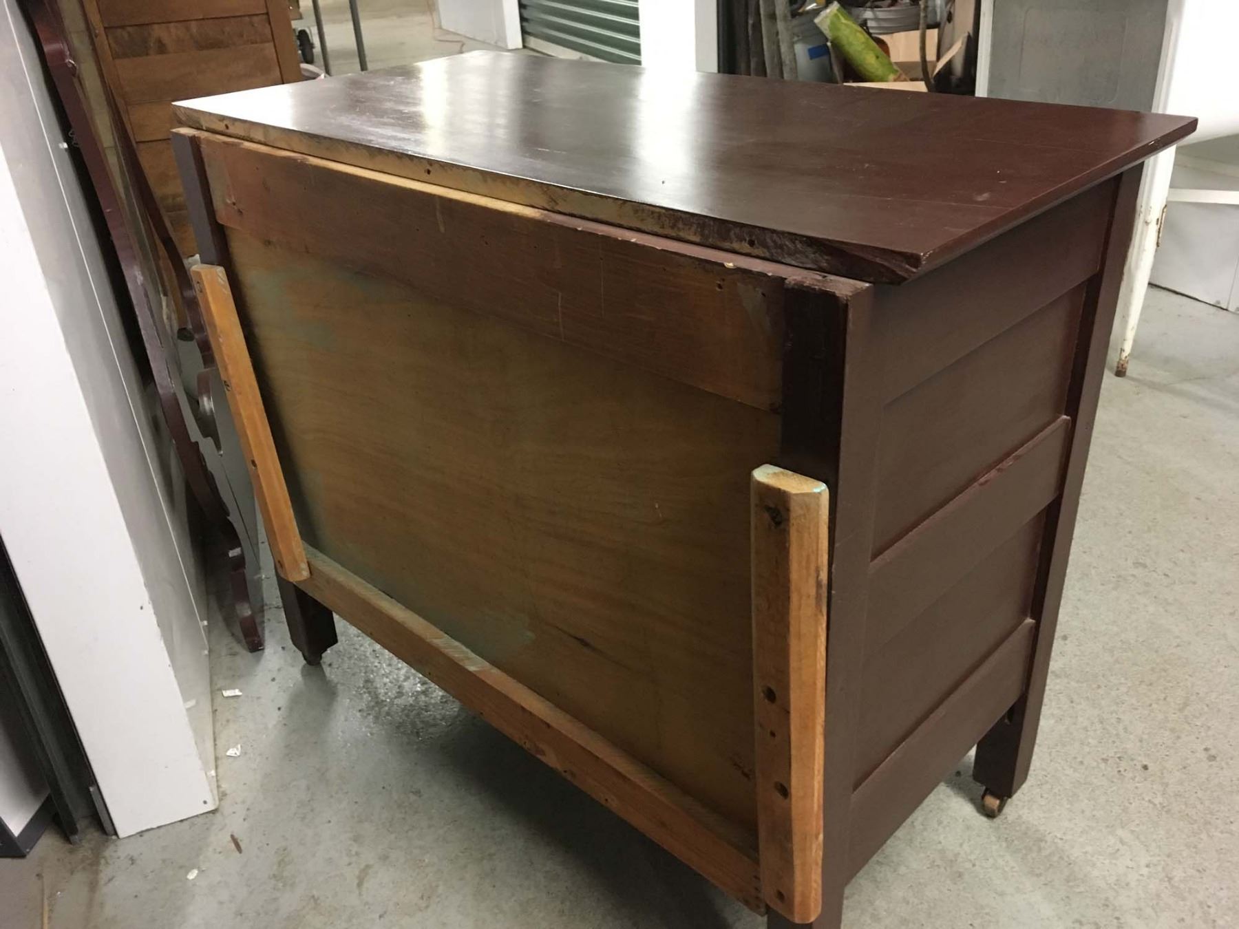 Antique Dresser, Brass Hardware, Beveled Mirror, 34"x28"x17" Without