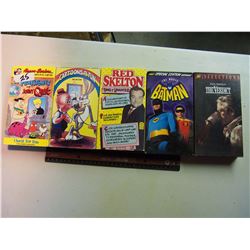 Lot Of VHS Tapes (5) (Batman The Movie, Red Skelton, Flintstones, Bugs Bunny)