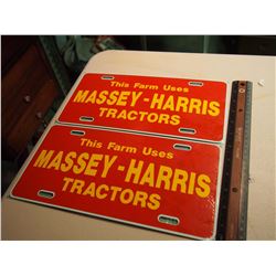 Pair of Massey-Harris Collector License Plates