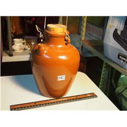 Brown Crock Jug with Pouring Spout