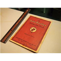 1922 AutoKnitter Knitting Machine Instruction Book