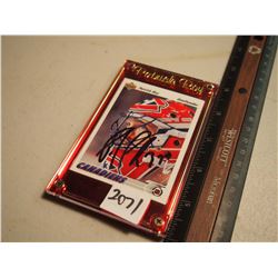 Autographed Patrick Roy Montreal Canadiens Hockey Card in Case