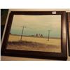Image 1 : Framed Saskatchewan Prairie Field Scene Picture