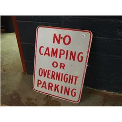 Porcelain No Camping Sign (24”x18”)