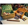 Image 1 : Vintage Sewing Boxes With Contents (2) (Buttons, Thread, Tins, Sewing-Related)