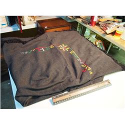 Ethnic Shawl With Embroidery & Hand Done Fridge, 4'x4'