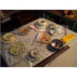 Tin And Plastic Toy Dishes Assorted