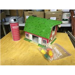 Tin Farm Barn Toy With Accessories