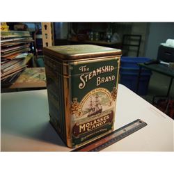 Steamship Brand Molasses Candy Tin