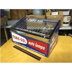 Tung-Sol Auto Lamps Metal and Glass Display, 17” Long