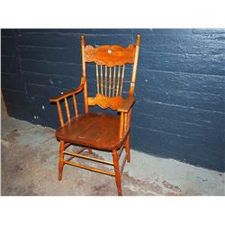 Polished Double Pressed Back Arm Chair, 41” Tall