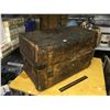 Image 1 : Mud 1800's Stage Coach Leather Trunk, 24” Long