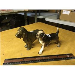 Beagle China Dog Ornament and Metal Spaniel