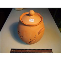 1970 Mid Century Clay Terracotta Lidded Pot