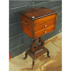 Wood Victorian Stand Lid Mirror, 31” Tall