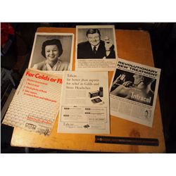 Lot of 7 Painkillers / Cold Remedies Vintage Ads