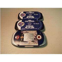 Lot of 3 – NHL All-Stars Stamp & Medallion Sets: Tim Horton, Red Kelly & Denis Potvin; Canada Post