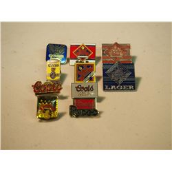 Lot of 10 different Great Western Beer & Coors Beer Lapel Pins