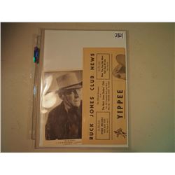 Buck Jones – 1937 Fan Club Newspaper & 5” x 7” Photo