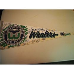 1995-96 Hartford Whalers NHL Signed Pennant (Brendan Shanahan, Brad McCrimmon, Kelly Chase, Etc.)