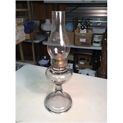 Antique Keroseen Lamp, Purple Glass Tinge