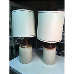 Medalta Stoneware Jug Lamps (2)