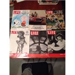 Life Magazines (6) (1940's, 50's, 60's)