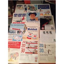 Oil/Gas Ads (60), Mobiloil, Gulf, Shell, Texaco, Pennzoil, BA