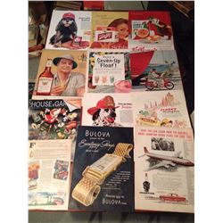 Mix Lot Of Ads (50), Watches, Whiskey, Dog Food, Candy, Gum, Honda, Beer