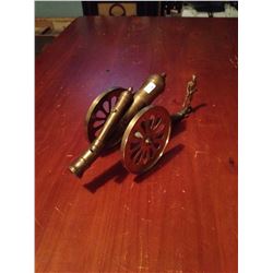 Brass Cannon With Man