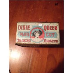 Tobacco Tin, Dixie Queen, Missing Top