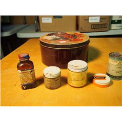 Tea Tin With Glass/Tin Ointment Containers