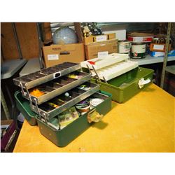 Pair of Plastic tackle Boxes (2)(With Fishing Tackles, Lures, Etc;)