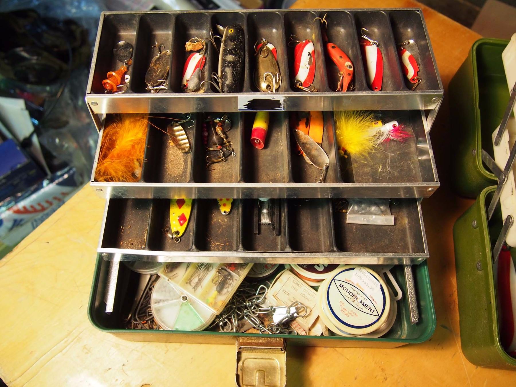 Pair of Plastic tackle Boxes (2)(With Fishing Tackles, Lures, Etc