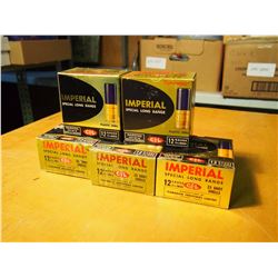 Lot of Imperial Long Range 12 Gauge Shotgun Shells (5 Boxes, 25 Shells Per Box)
