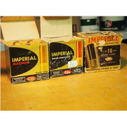 Various Boxes of Imperial Shotgun Shells (3)(30 20-Gauge, 25 16-Gauge)