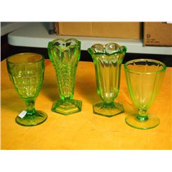 Assorted Depression Glass Sundae Glasses (4)