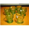 Image 1 : Green Depression Glass Cups (6)(4 Matching, Two Extra)