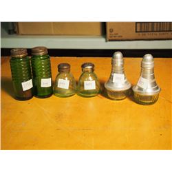 Assorted Sets of Glass Shakers (3 Pairs) (Depression Glass)