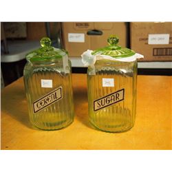 Cereal and Sugar Jars (Depression Glass)