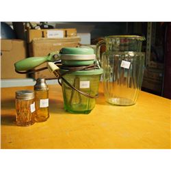 Electric Mixer With Pitcher and Salt & Pepper (4)(Depression Glass)