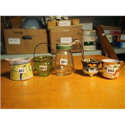 Lot Of Misc Pieces (5)(Syrup Dispenser, cups, etc;)