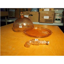 Serving Dish With Glass Gun Bottle