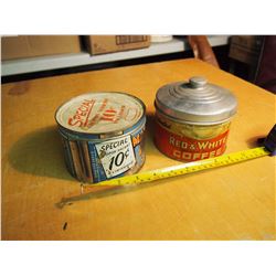 Vintage Coffee Tins (2) (Maxwell House, Red & White)
