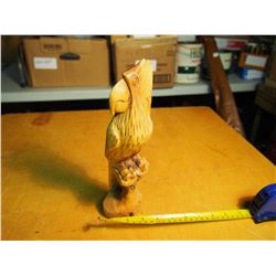Patrick Bain Original Wood Parrot Carving (11")