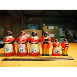 Aunt Jemima & Uncle Tom Salt And Pepper Set (6)