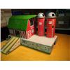 Image 2 : Vintage Metal Doll Barn With Ramp, Silos (2), And Plastic Bag Of Farm Animal Toys