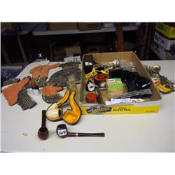 Lot Of Misc. Items (Pipes, Glasses, Puck, Magnets, Playing Cards